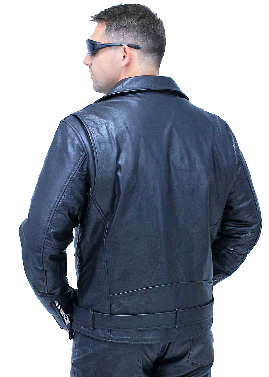 Men's Ultra Premium Leather Concealed Pockets Motorcycle Jacket #M208GZK