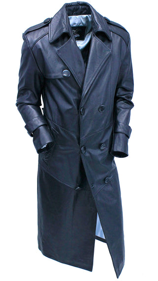 Jamin Leather Trench in Premium Black Cow #M2202K