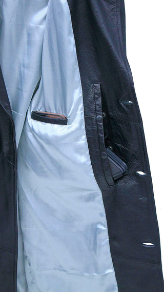 Jamin Leather Trench in Premium Black Cow #M2202K