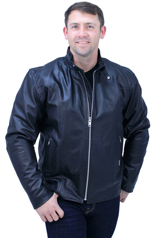 TALL SIZE - Iron Racing Leather Jacket #M570ZT