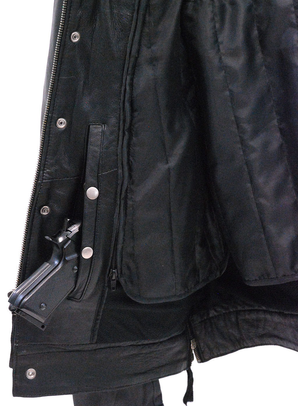 Men's Black Lambskin Hooded Jean Jacket w/Vents #M6905GHK