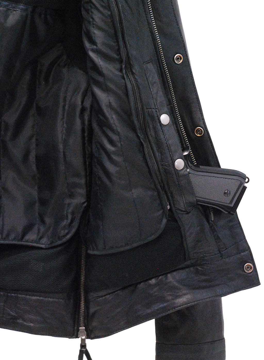 Men's Black Lambskin Hooded Jean Jacket w/Vents #M6905GHK