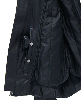 Men's Vented Concealed Pocket Ultra Premium Leather Jacket w/Quilt #M6922VZNK