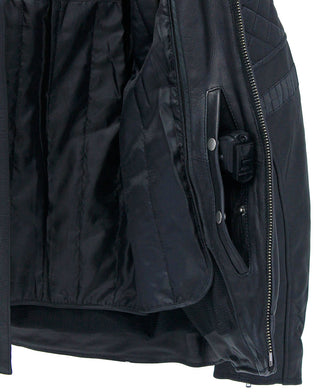 Men's Vented Concealed Pocket Ultra Premium Leather Jacket w/Quilt #M6922VZNK