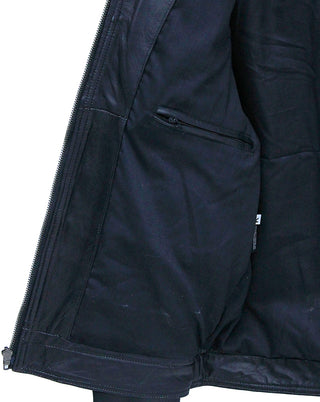 Men's Black Lightweight Leather Motorcycle Jacket #M69240K