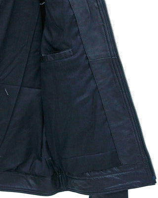 Men's Black Lightweight Leather Motorcycle Jacket #M69240K