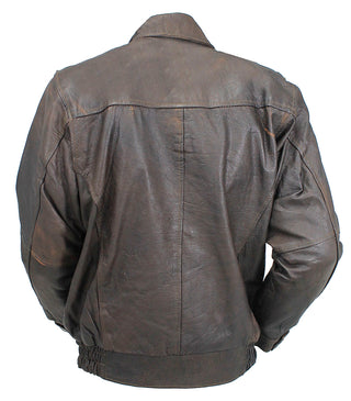 Economy Brown Leather A2 Bomber Jacket - Special #M9991N (S,M,2X,3X)