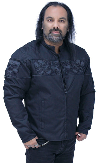 Men's Lightweight Reflective Skull Jacket w/Vents & Concealed Pockets #MC36260SK