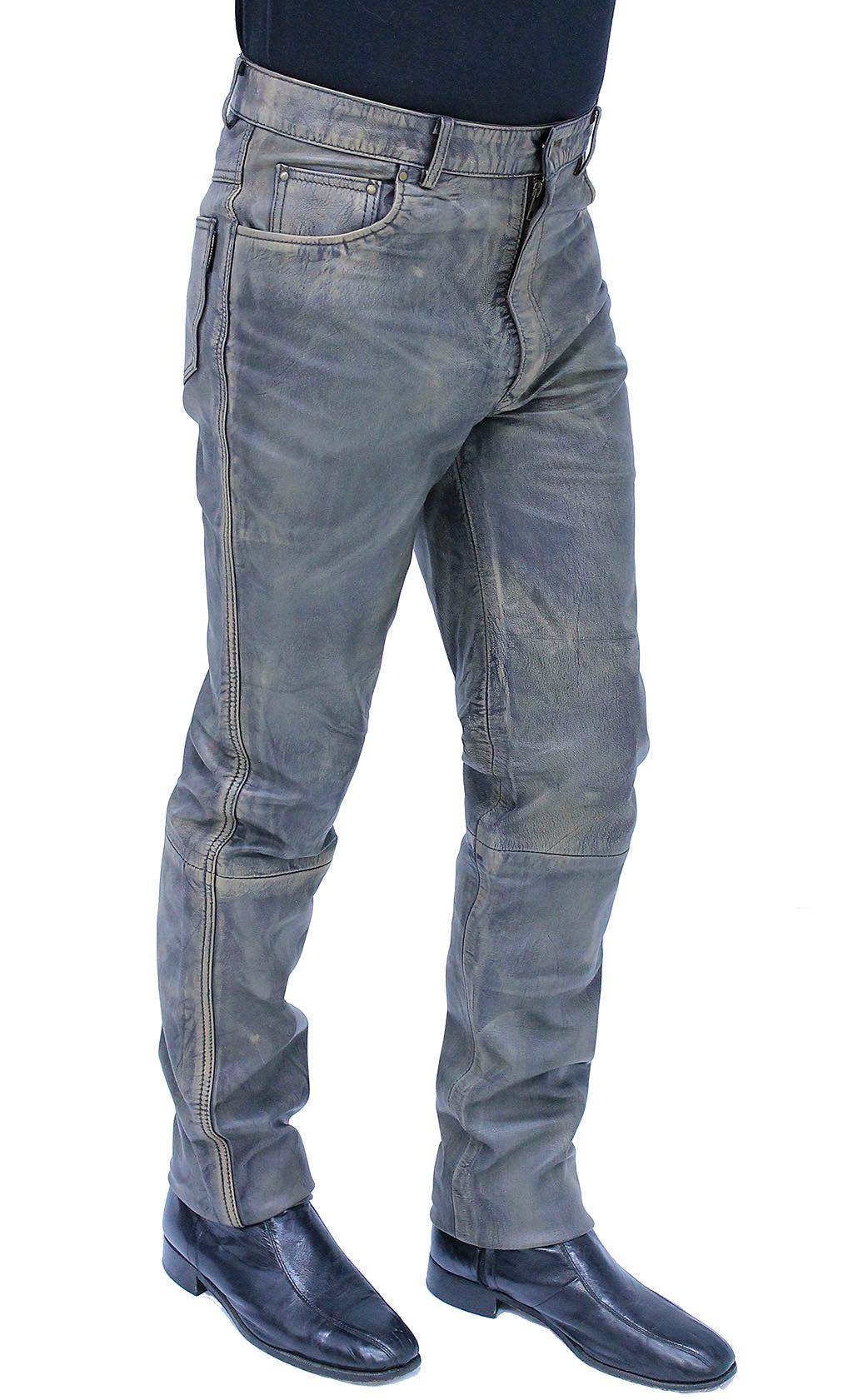 Men's Hand Antiqued Leather Pants #MP245912N