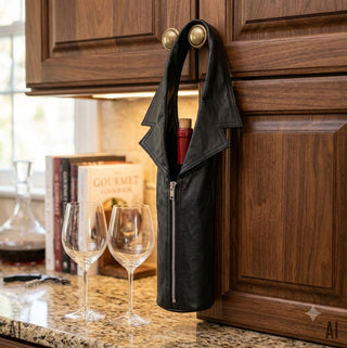Leather Vest Wine Bottle Carrier Bag Tote #P251104WINE
