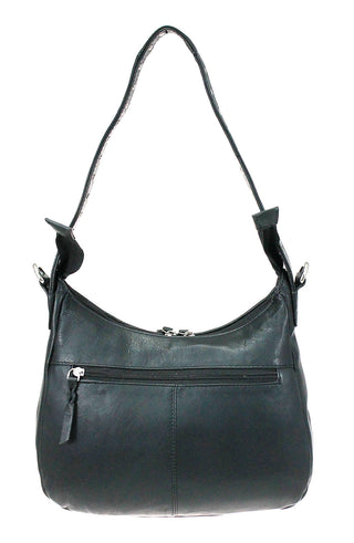 Black Hair-on Heavy Leather Purse with Studding #P26216HK
