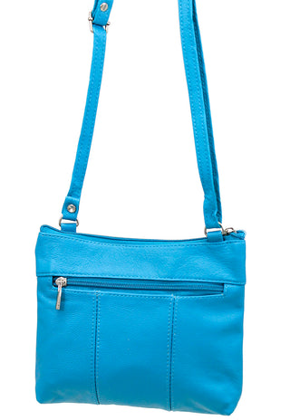 3 Zipper Turquoise Leather Compact Purse #P30049TQ