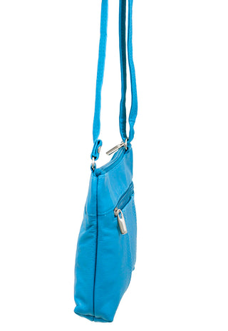 3 Zipper Turquoise Leather Compact Purse #P30049TQ