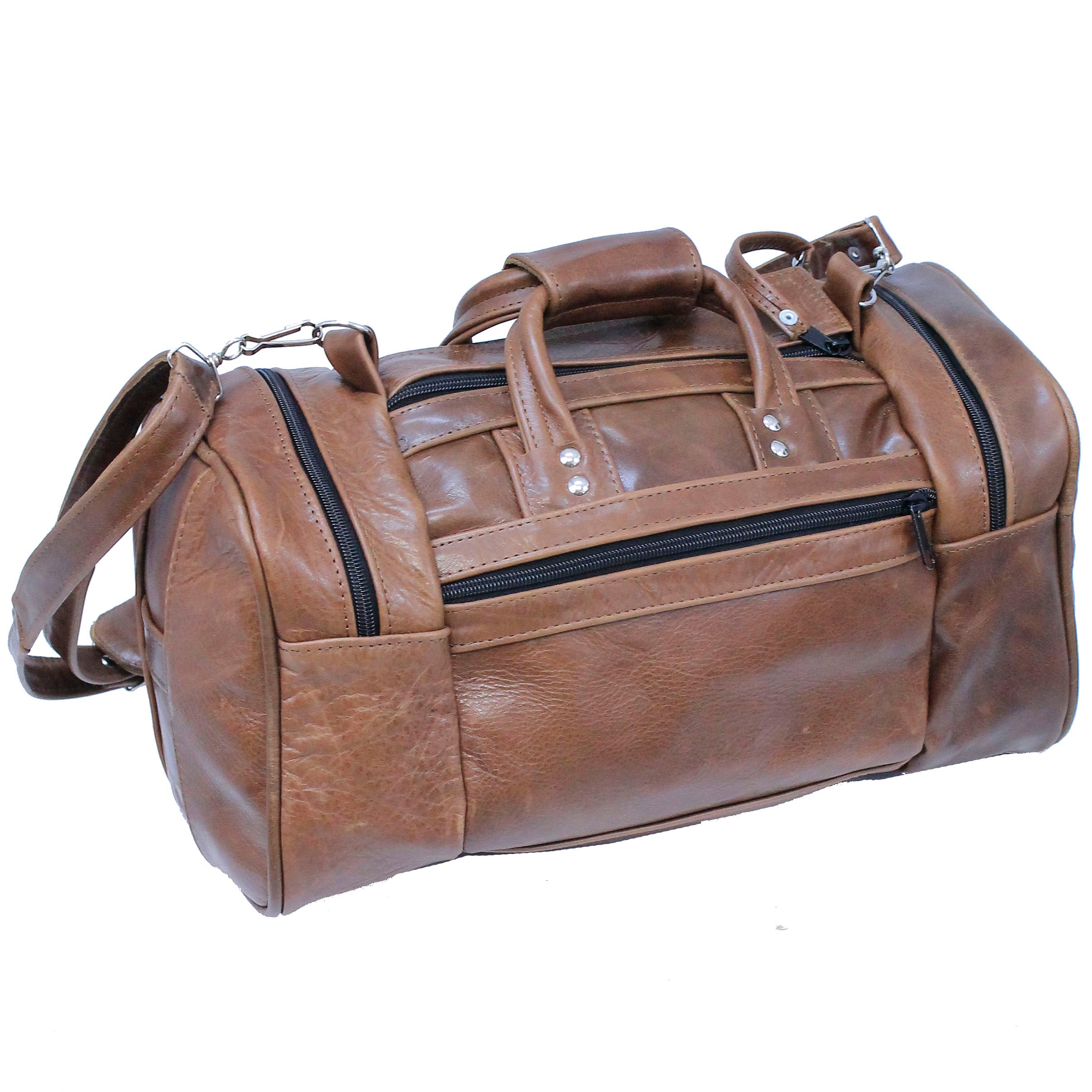 Jamin' Leather Large Size Vintage Brown Leather Travel Duffle Bag #P3102DN