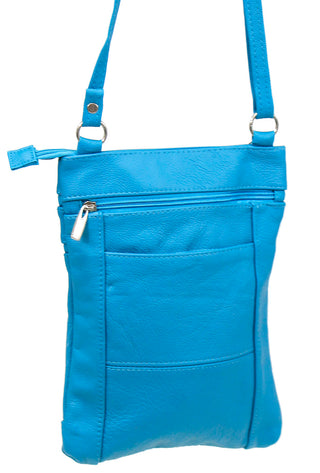 10'' Large Turquoise Leather Cross Body Bag Purse #P3799XTQ