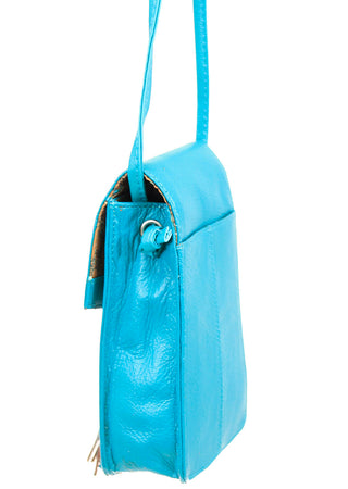 Turquoise Leather Cross Body Phone Case with Tassel #P5069FTQ