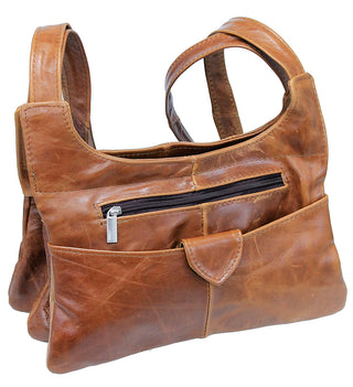 Expandable Vintage Brown Leather Purse #P5911N
