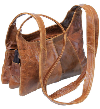 Expandable Vintage Brown Leather Purse #P5911N