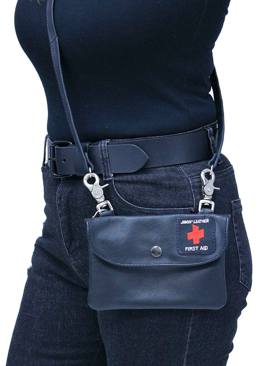 Leather First Aid Cross Body Pouch #PKK1607AID