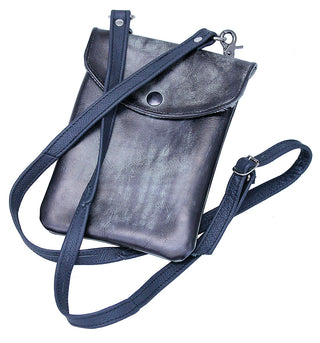 Large Hand Antiqued Gray Leather Clip Pouch #PKK2304TGY