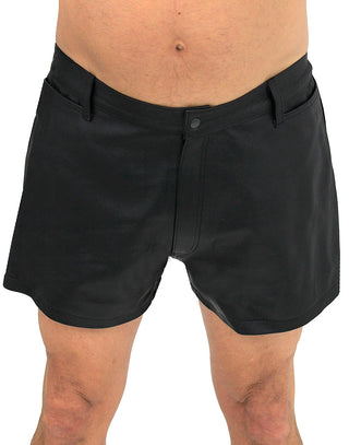Men's Ultra Premium Leather Shorts w/Side Stripes #SHM1072RK