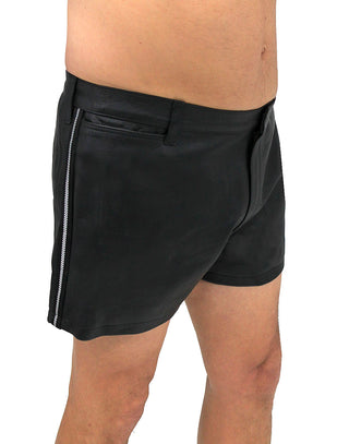 Men's Ultra Premium Leather Shorts w/Side Stripes #SHM1072RK