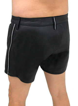 Men's Ultra Premium Leather Shorts w/Side Stripes #SHM1072RK