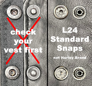 Silver Snap Double Chain Vest Extenders with Leather #VC2