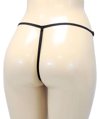 White Leather G-String with Adjustable Sides #UG4008W ()