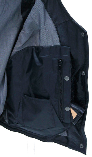 Women's Fringe Leather Long Vest with Concealed Pocket #VL1104RFK