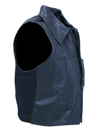 Zip Up Cropped Leather Pocket Vest #VL11080ZK (20)