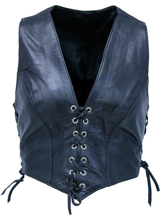 Triple Lace-Up Leather Vest #VL30110LLK (20)