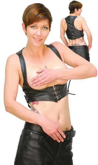 Buckle Up Leather Bustier - Bust Booster #VLH9021BK