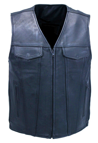Men's Ultra Premium Leather Zip Vest #VM6170GZK
