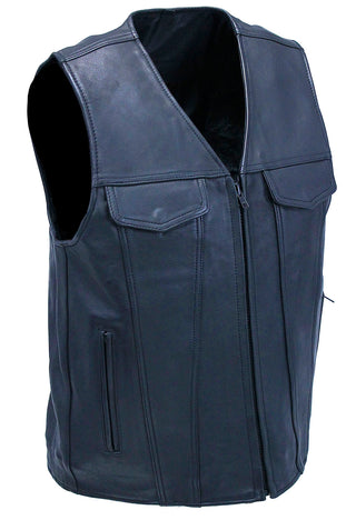 Men's Ultra Premium Leather Zip Vest #VM6170GZK