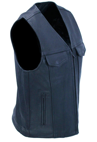 Men's Ultra Premium Leather Zip Vest #VM6170GZK