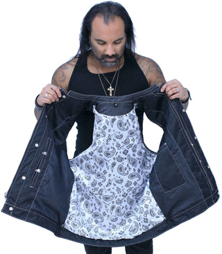 Easy Access Leather Club Vest with White Stitch Quilting #VM6408QW