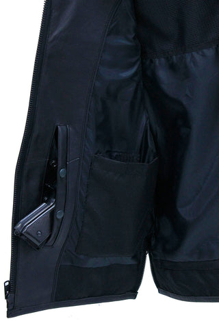 Men's Collarless Leather Zipper Club Vest with 4 Zip Pockets #VM6721GZK