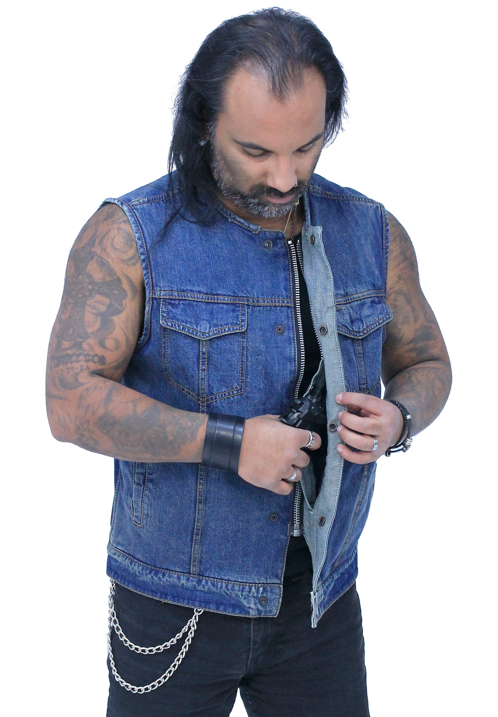 Blue Denim Club Vest w/Easy Access Pocket #VMC624GU – Jamin