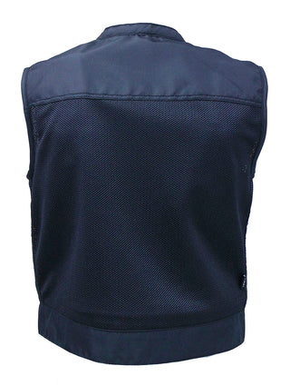 Short Men's Black Moto Mesh Club Vest w/Concealed Pockets #VMC6500VGK