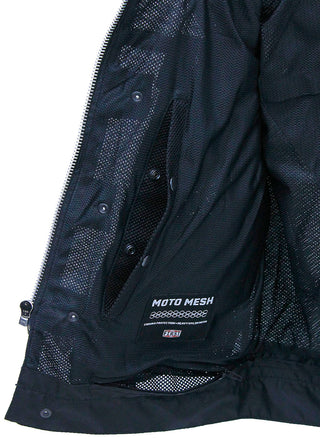 Men's Black Moto Mesh Motorcycle Vest #VMC6890VGK