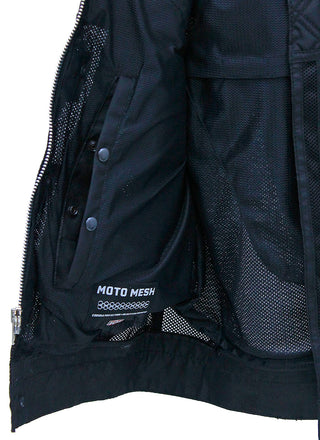 Black Men's Moto Mesh Quilted Club Vest #VMC6930QVK