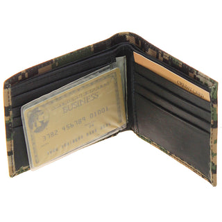 Slim Desert Storm Camo Canvas and Leather Bifold Wallet - SPECIAL #WB112CAMO2