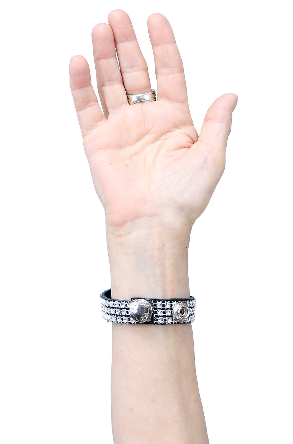 Soft Black Leather & Crystal Bracelet #WB2409KCRY