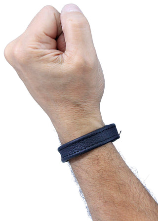 Narrow Black Leather Wristband #WB2558K (BOGO)