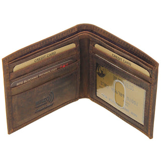 Vintage Brown Bifold RFID Wallet w/ID Window #WM13011NID