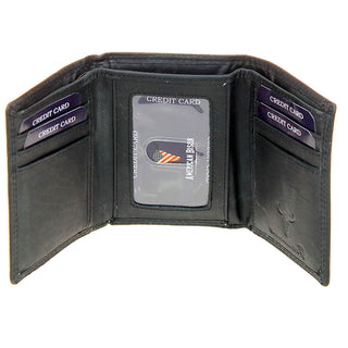American flag Trifold Black Leather RFID Wallet #WT20110KID