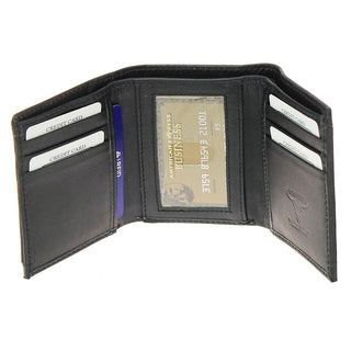 Men's Hair-On Trifold Leather RFID Wallet with Buffalo Nickel #WT26511HNID
