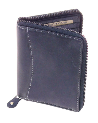 Vintage Black 12 Pocket Zip Around Organizer RFID Wallet #WZ51323KID