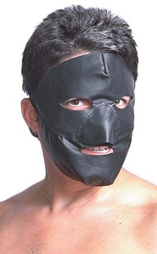 Handmade Black Leather Mask #A2710K